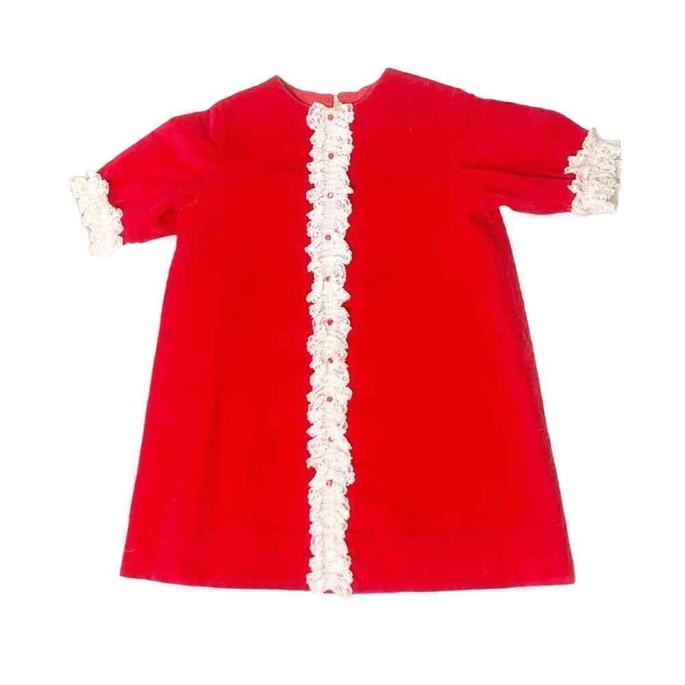 Vintage
Red Corduroy Lace Holiday Little Girls Dress No Size 2T/3T Estimate